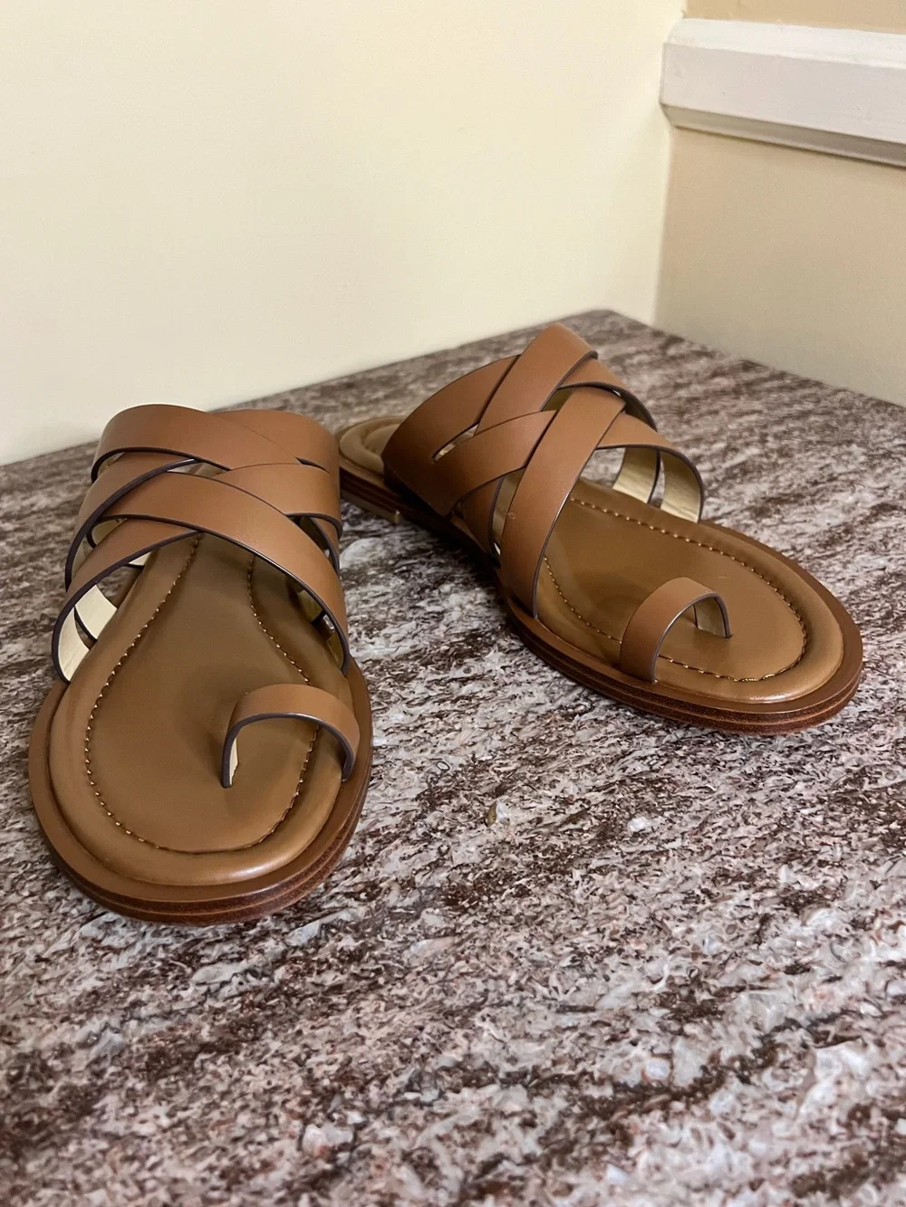 Nora Thong Sandal color Luggage size 9